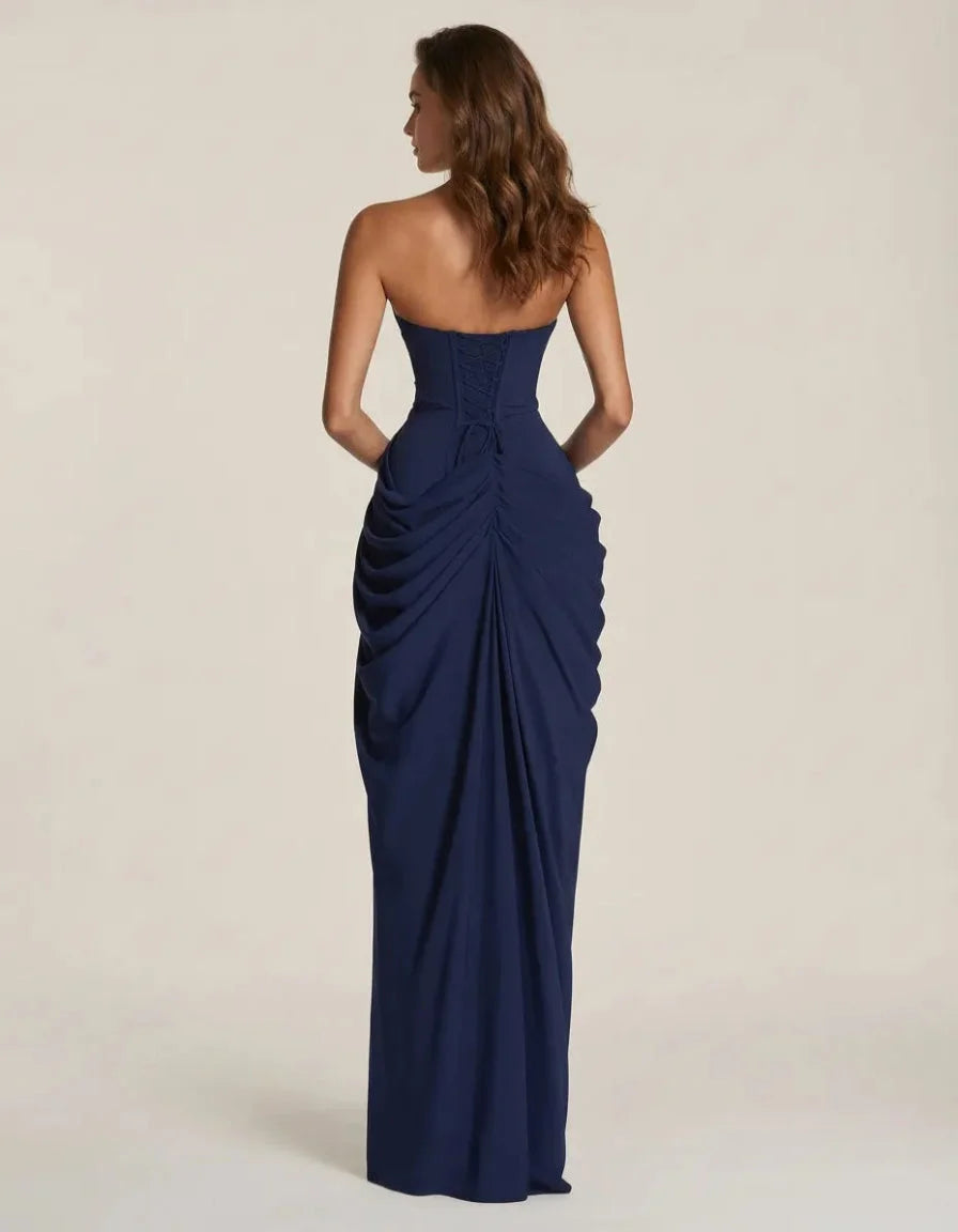 Le Dhalia — Robe De Soirée Drapée Sans Bretelles — photo 13