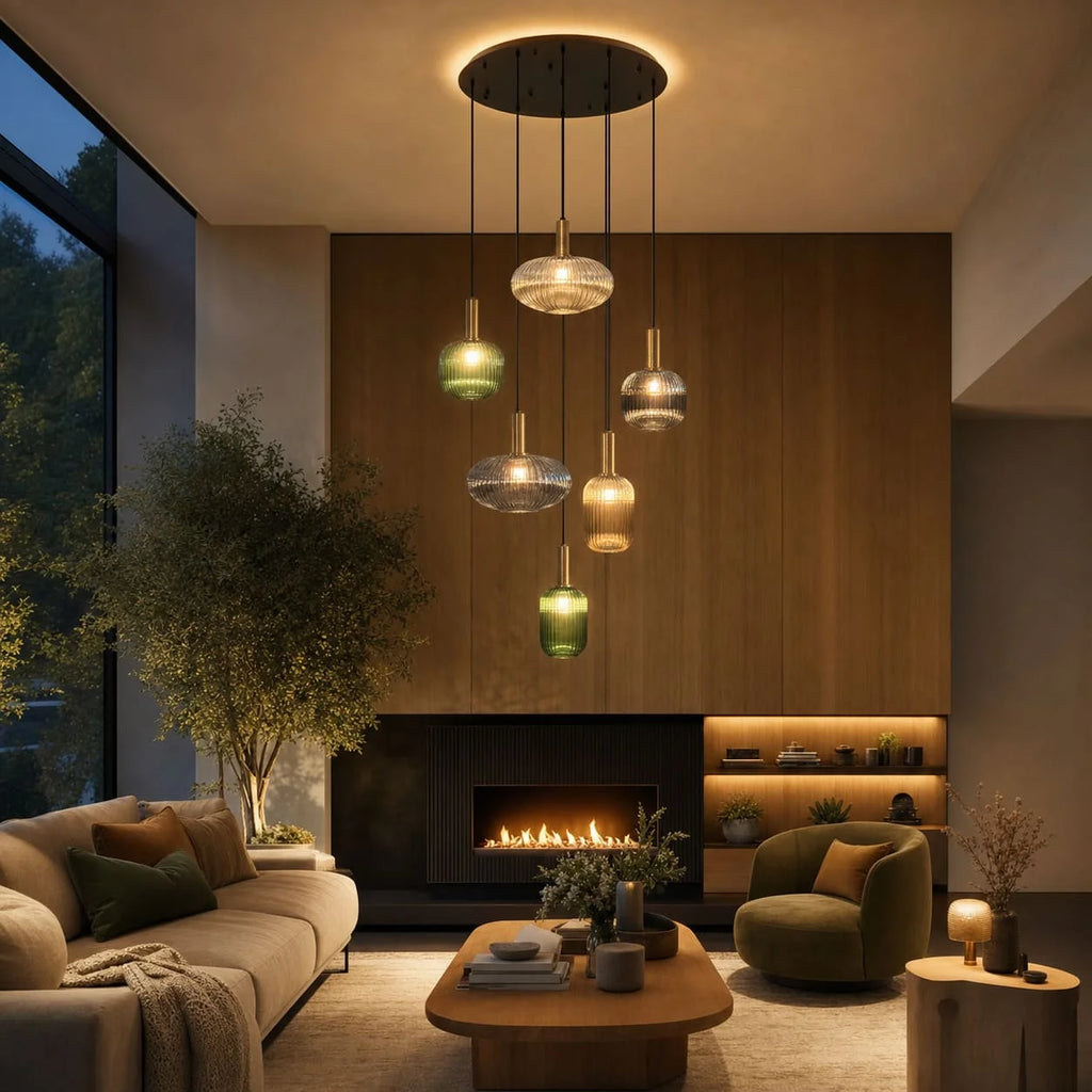 Chique Vintage Hanglamp van Glas — foto 6